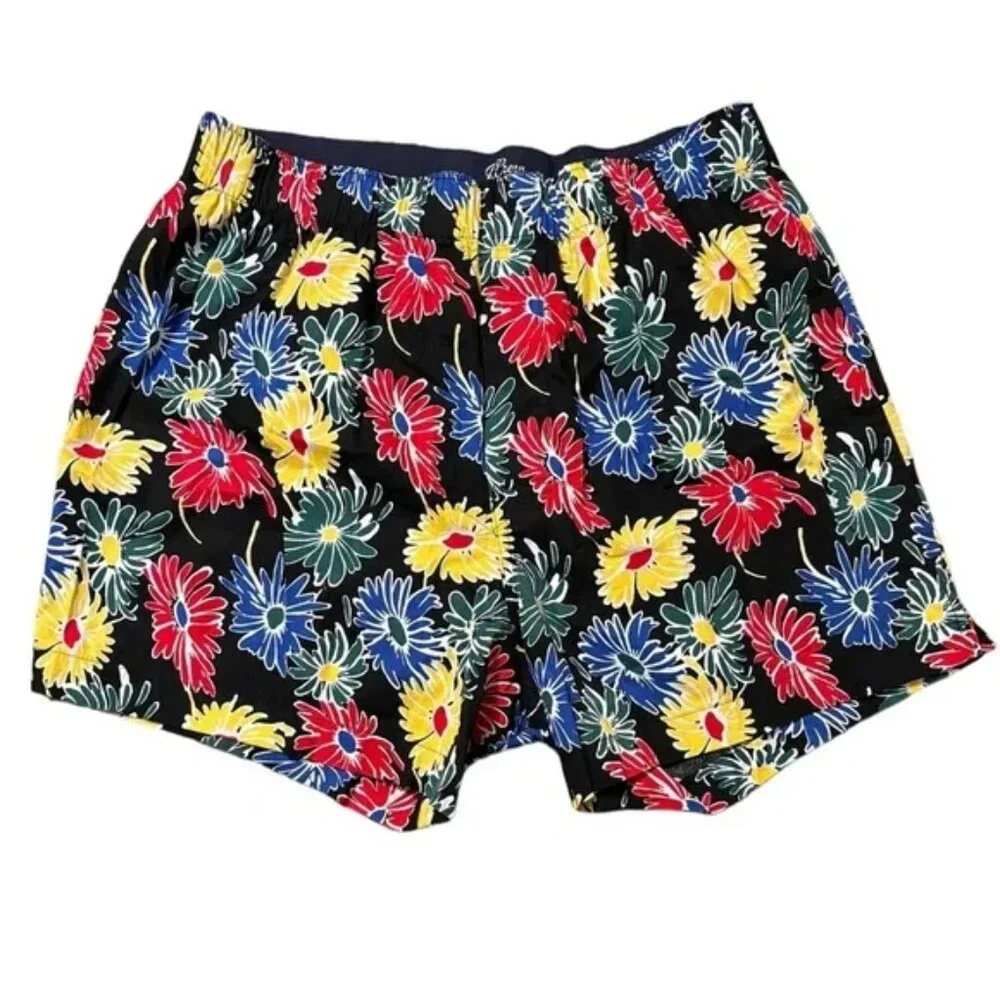 J.Crew Men's Boxer Shorts Small Black Floral 100% Cotton NWT